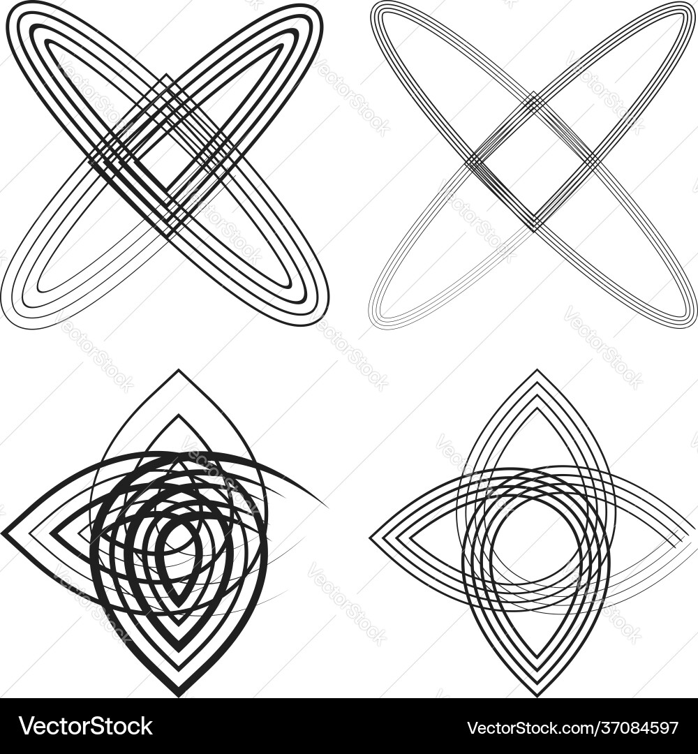 Abstract shapes elements motif forms set Vector Image