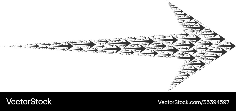 Arrow right recursion collage itself items Arrow right recursion collage itself items vector image
