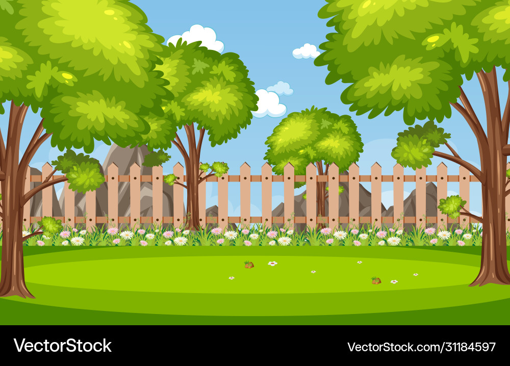 Background scene with many trees in park Background scene with many trees in park Vector Image
