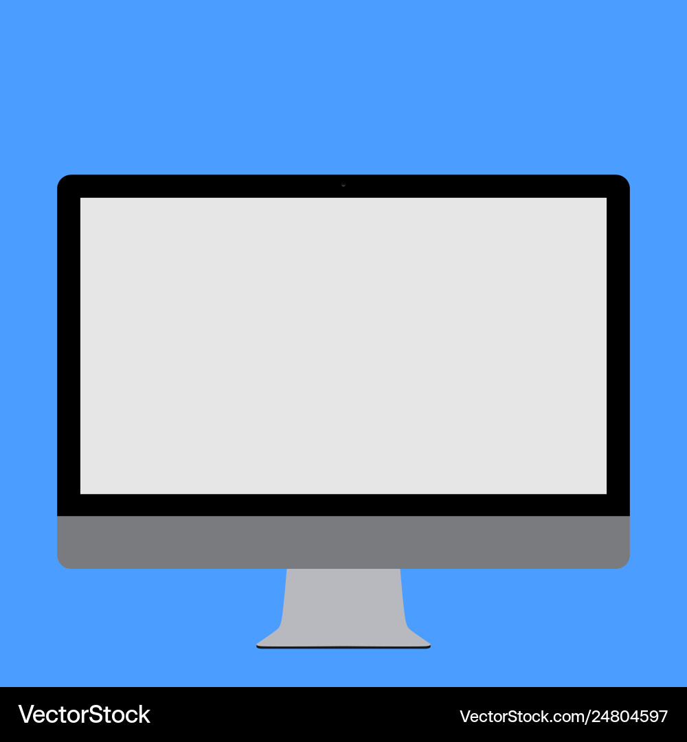 Blank white computer monitor Blank white computer monitor Vector Image