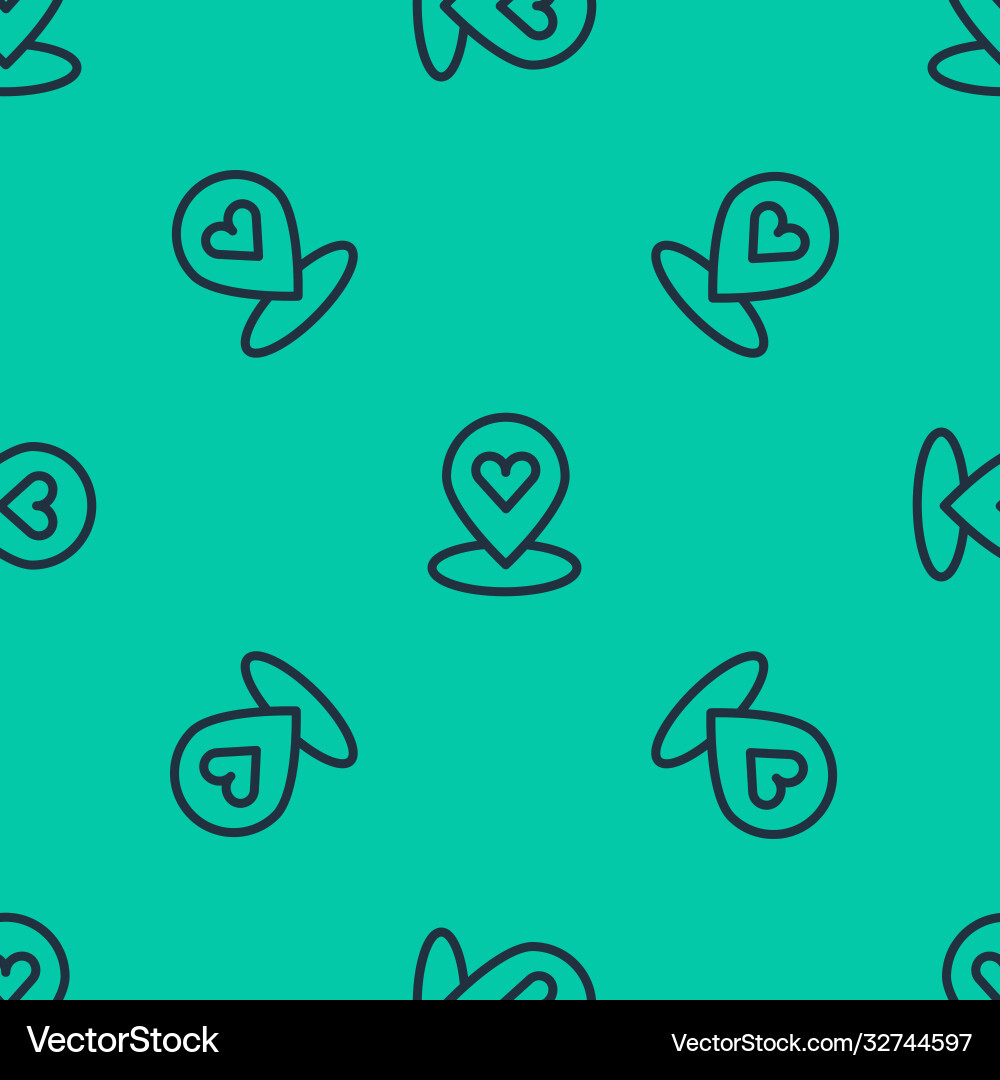 Blue line map pointer with heart icon isolated Blue line map pointer with heart icon isolated vector image
