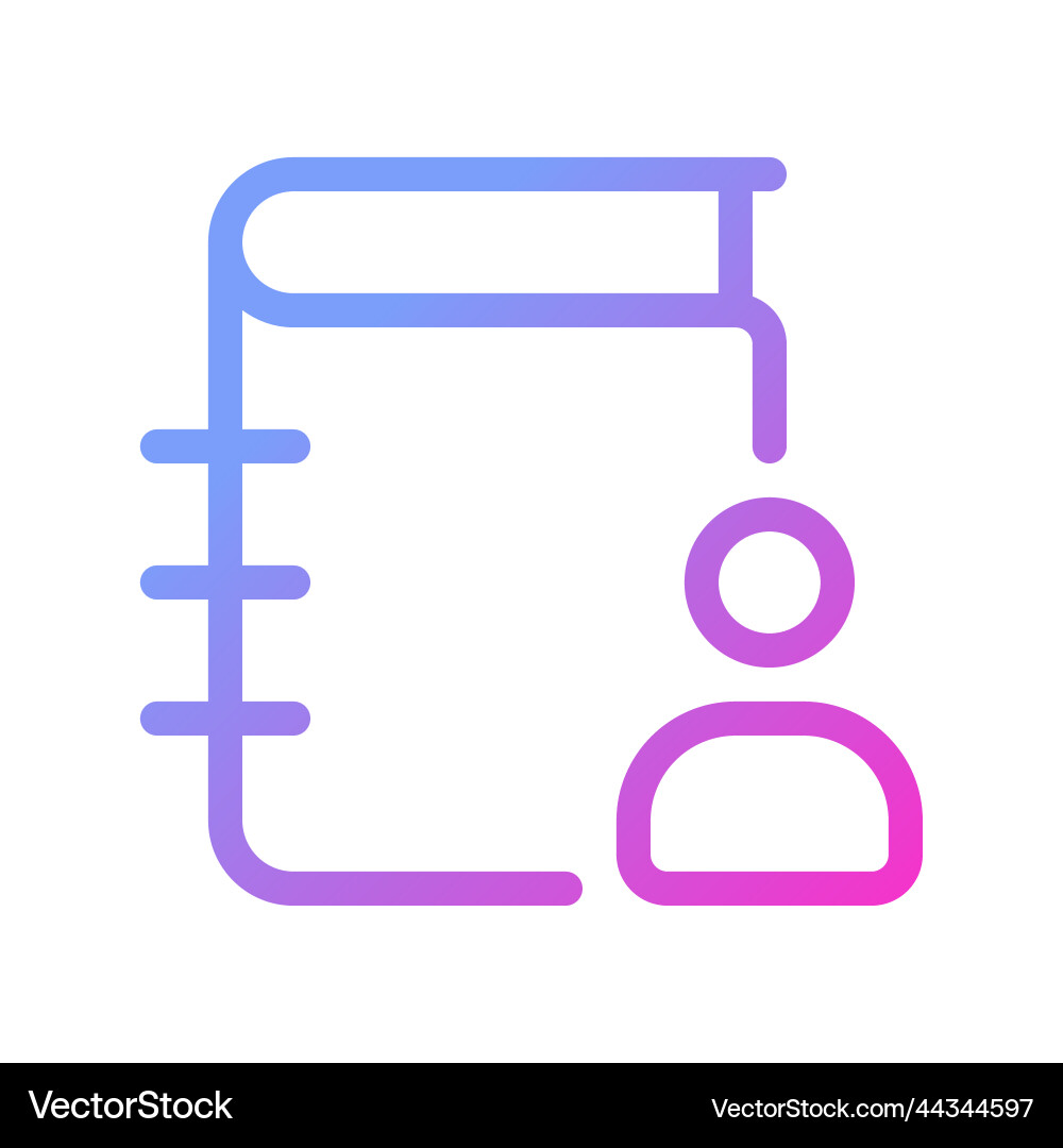 Contact list pixel perfect gradient linear ui icon Contact list pixel perfect gradient linear ui icon Vector Image