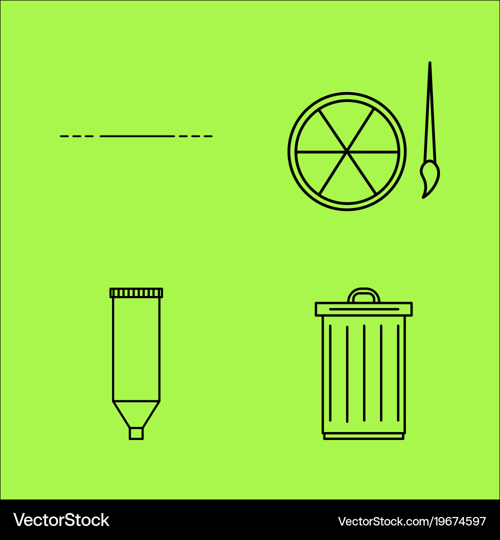 Design elements simple linear outline icon set vector image