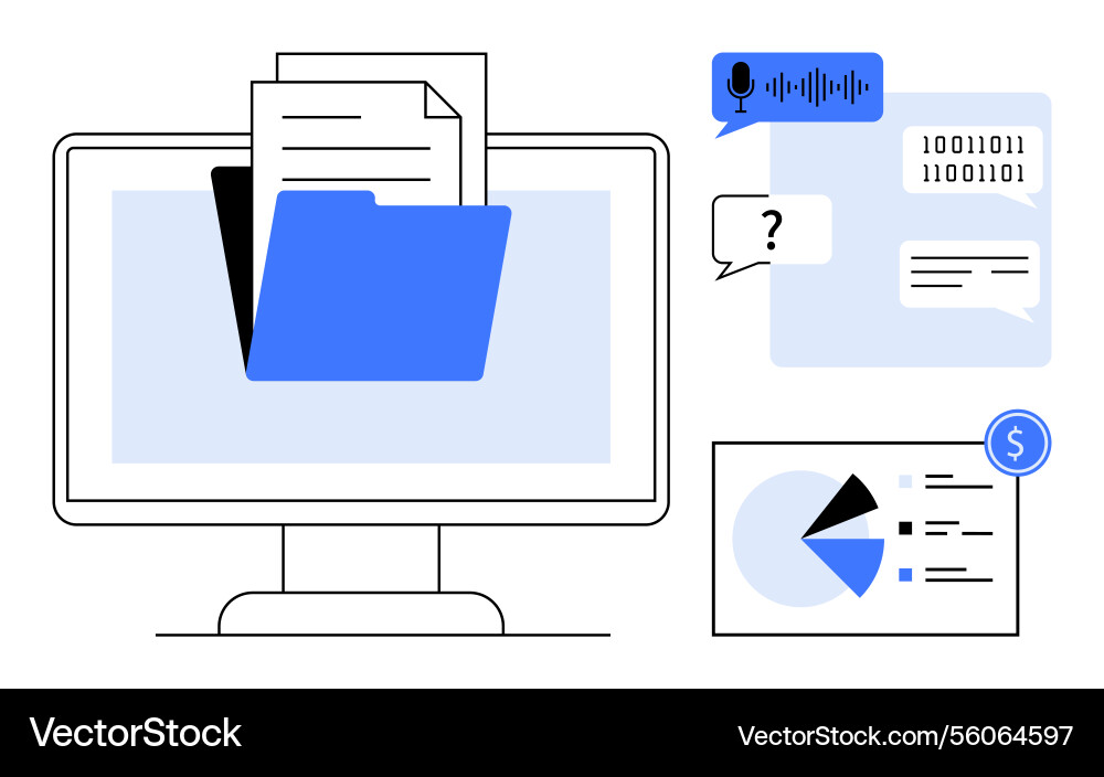 Digital data management and analysis concept Digital data management and analysis concept vector image