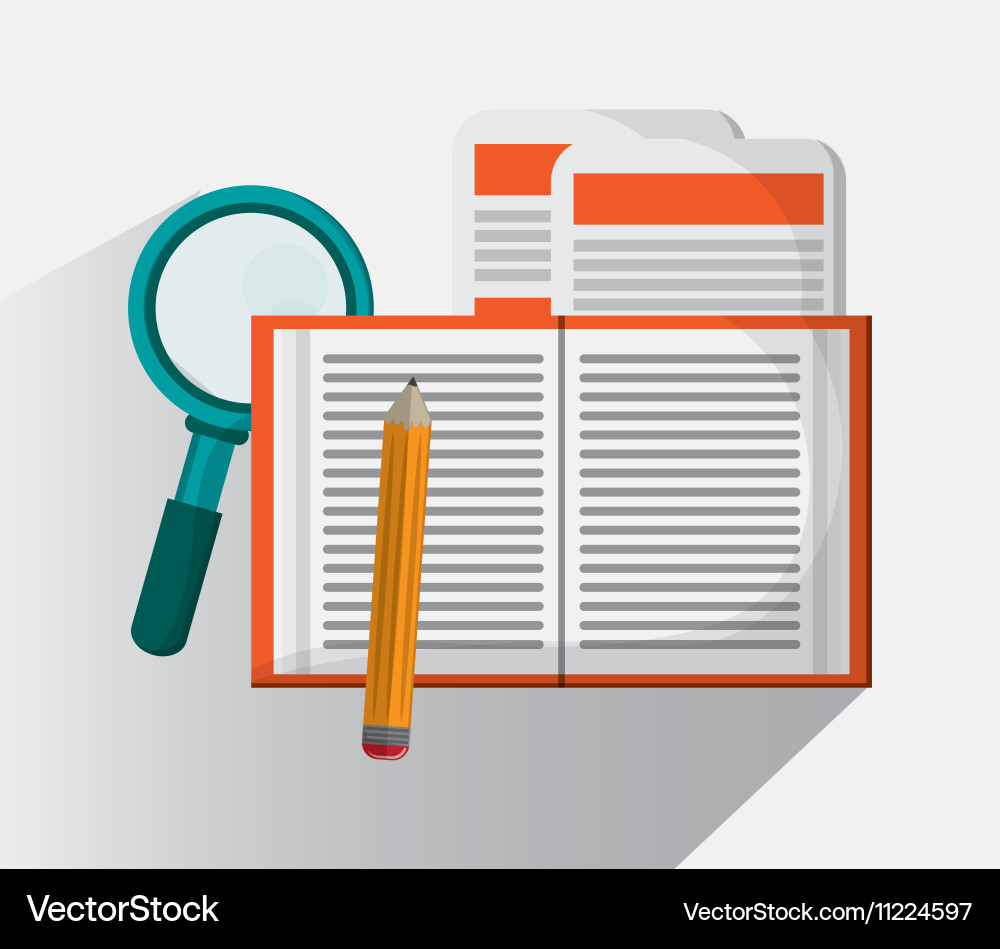 Document with lupe and seo design Vector Image