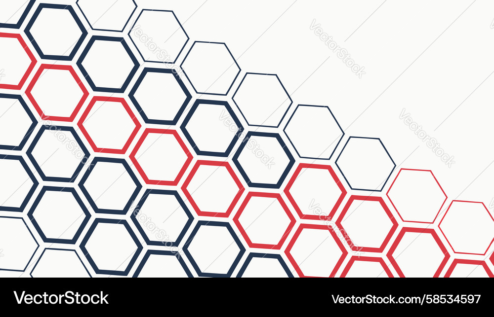 Dynamic Hexagonal Red & White Pattern Vector Image