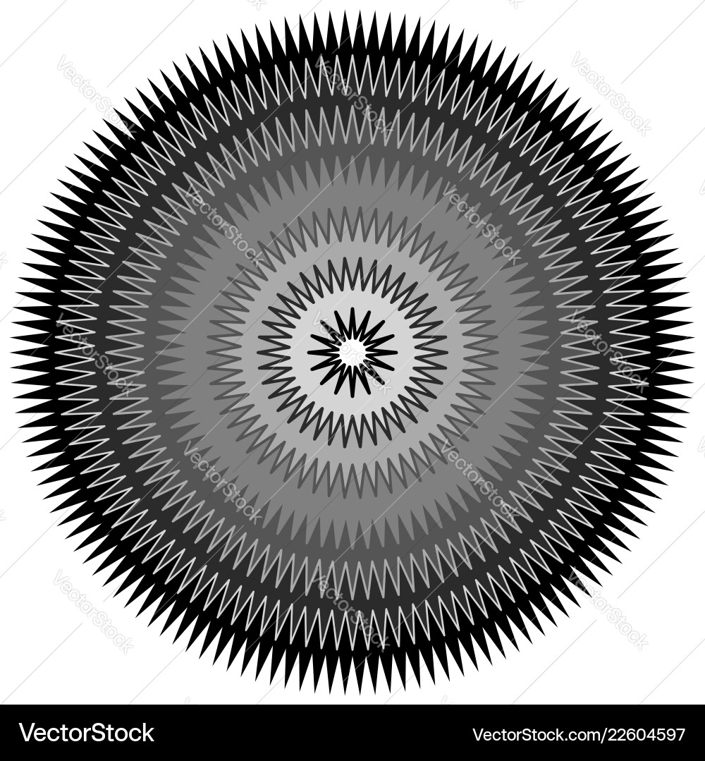 Edgy jagged circular circle element concentric Edgy jagged circular circle element concentric Vector Image