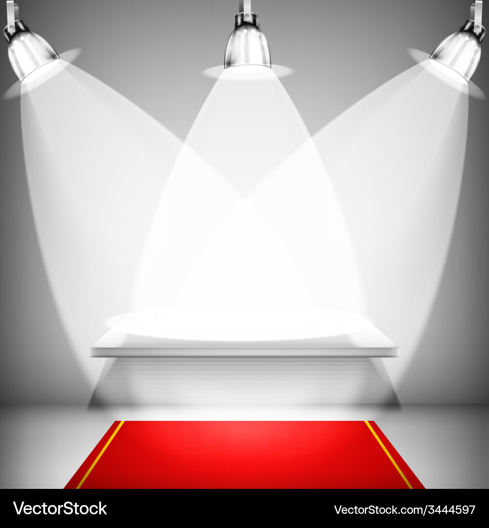Elegant Shelf Display with Red Carpet vector image