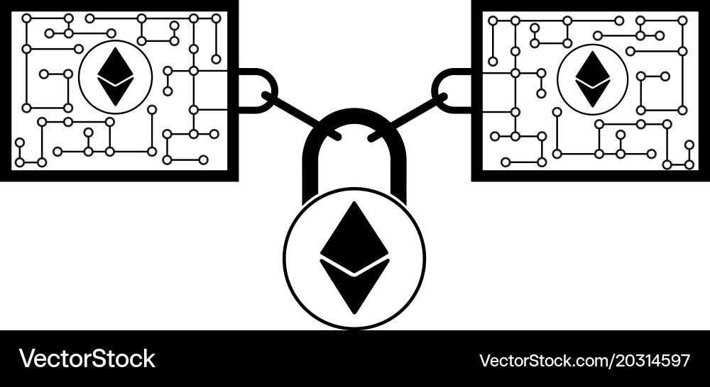 Ethereum block chain technology icon design Vector Image