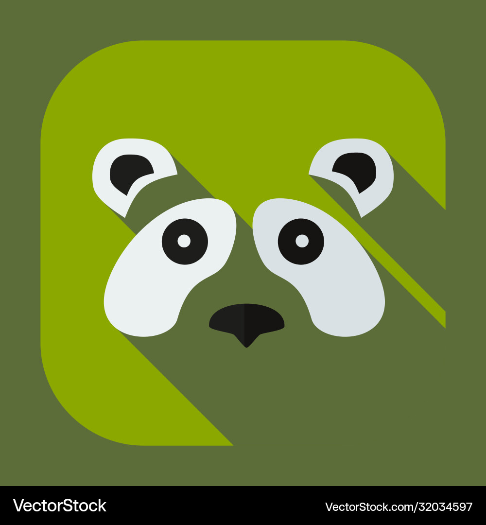 Flat modern design with shadow icons pandas Flat modern design with shadow icons pandas vector image