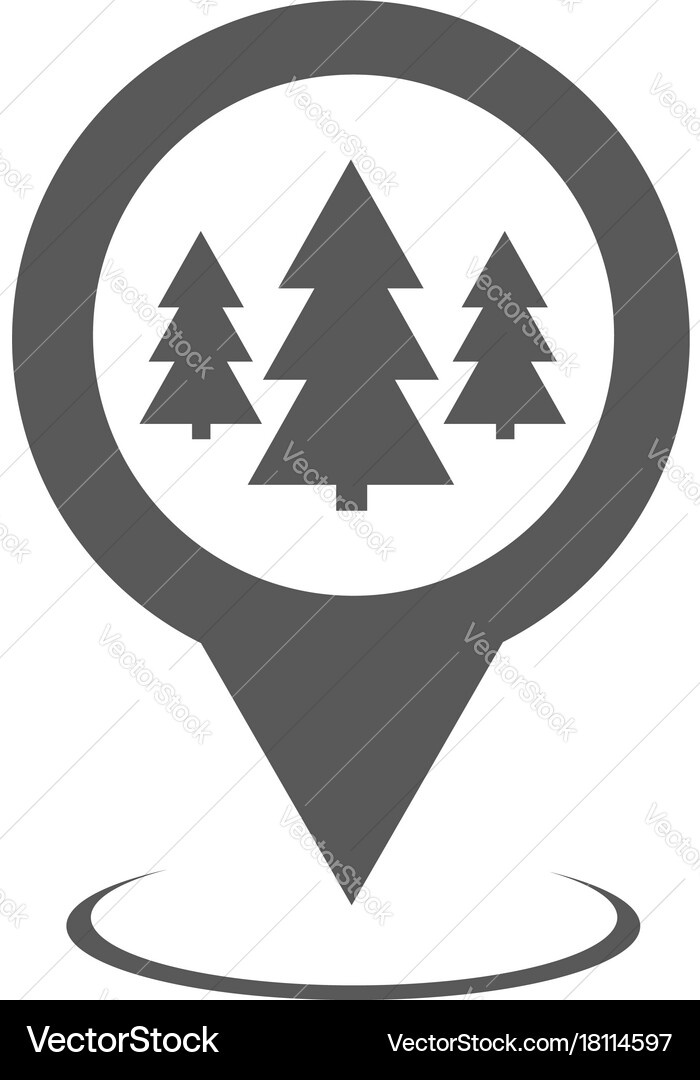 Forest map pointer icon simple vector image