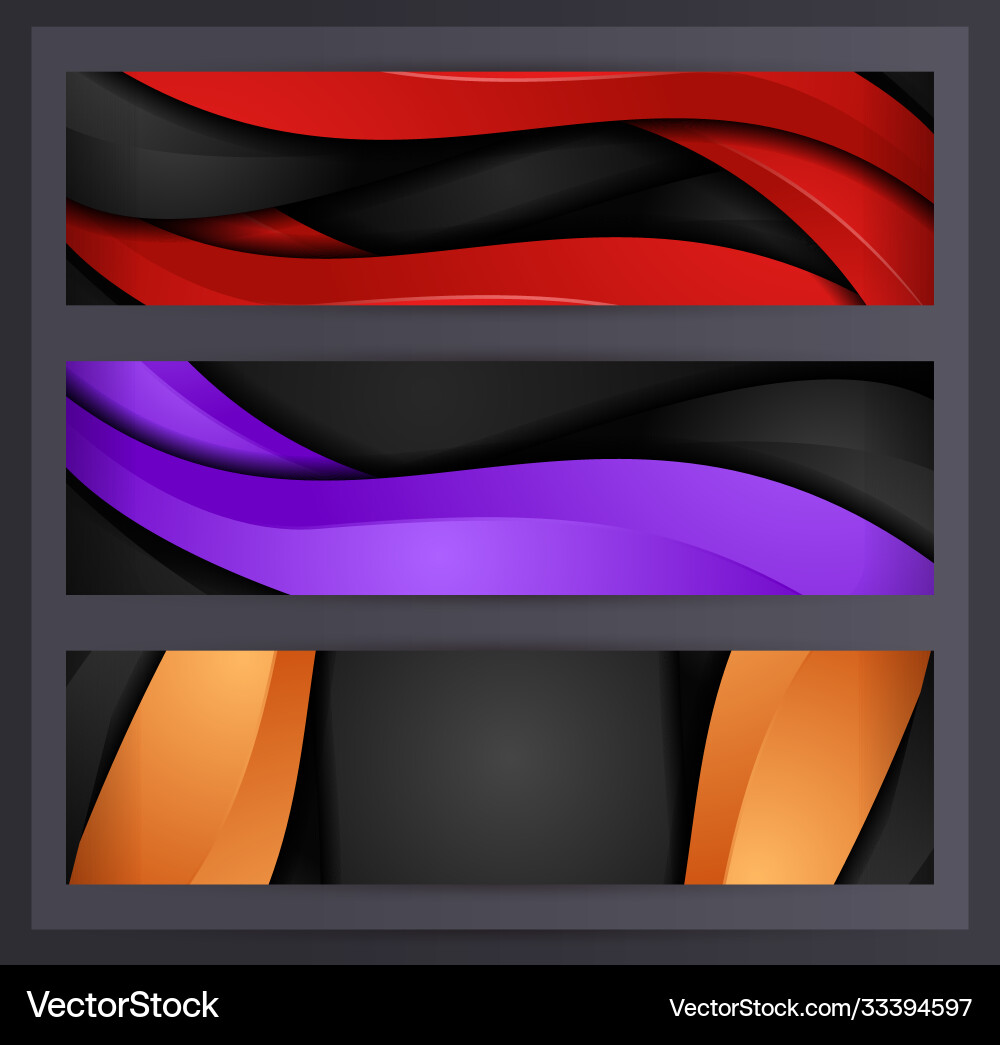 Horizontal banner set collection with various Vector Image