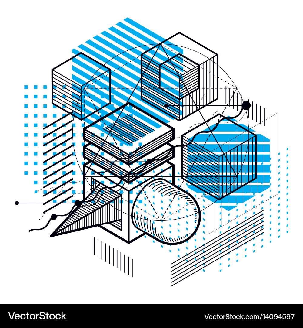 Isometric abstract background with lines Vector Image