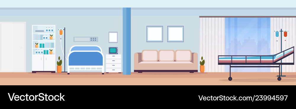Krankenhauszimmer Intensivtherapie Patient Krankenhauszimmer Intensivtherapie Patient vektorbild