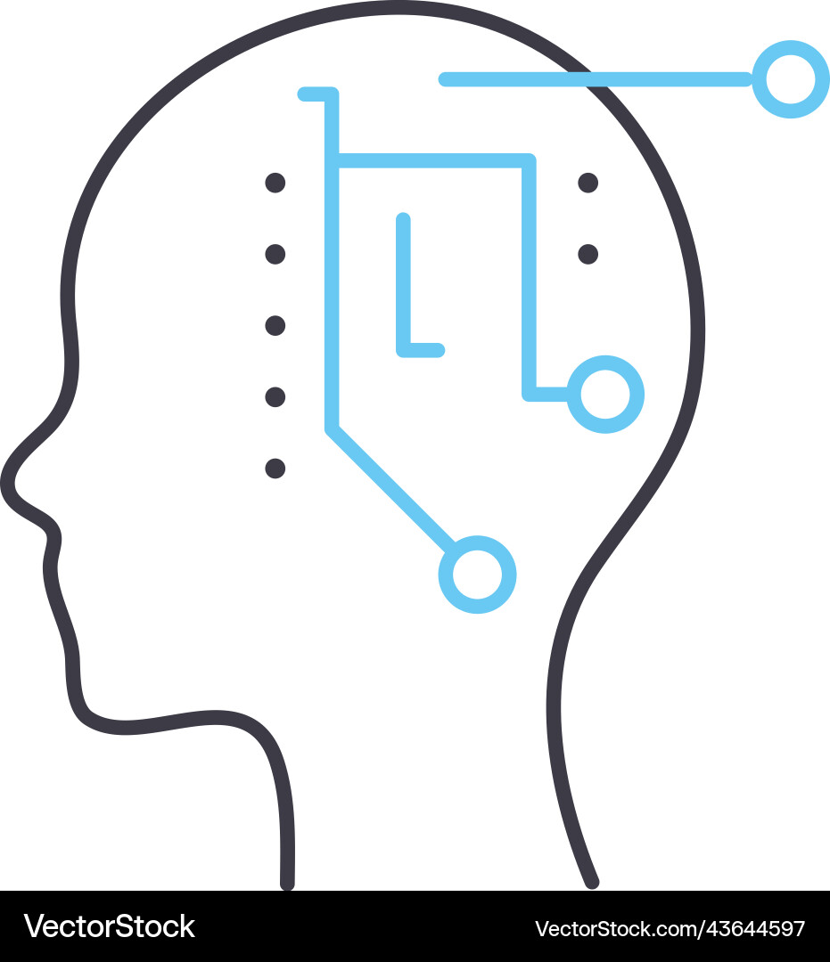 Machine learning line icon outline symbol vector image