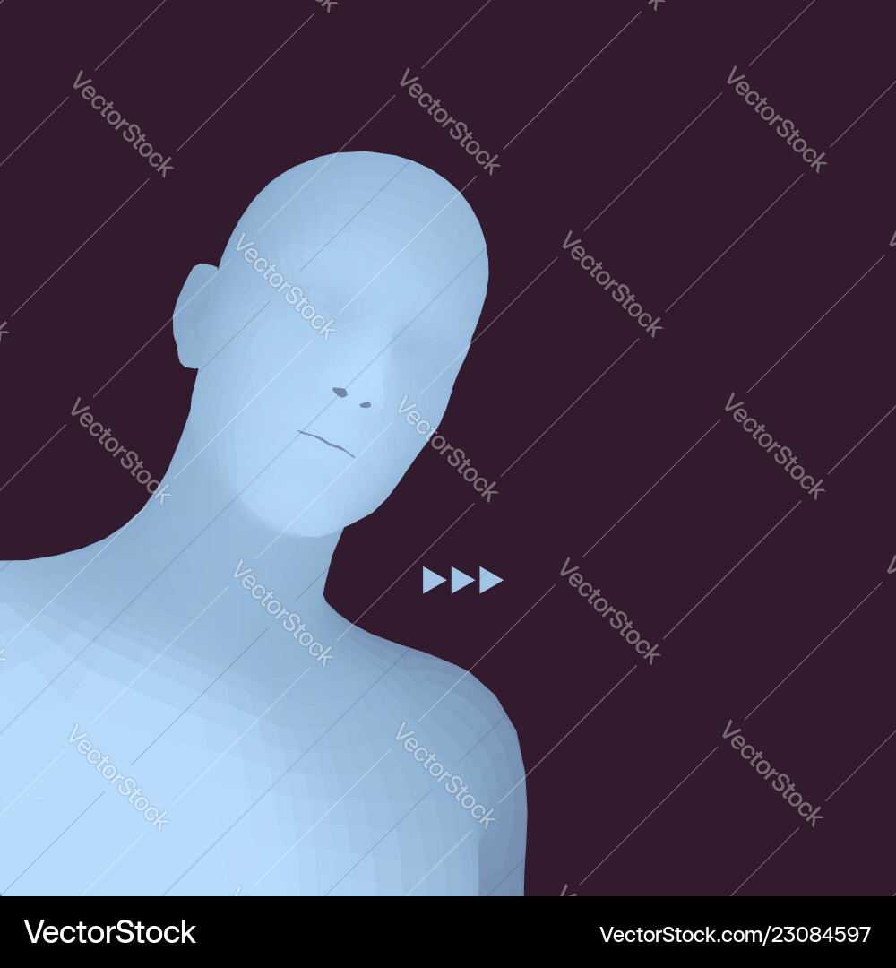 Man in a thinker pose 3d model of business Man in a thinker pose 3d model of business vector image