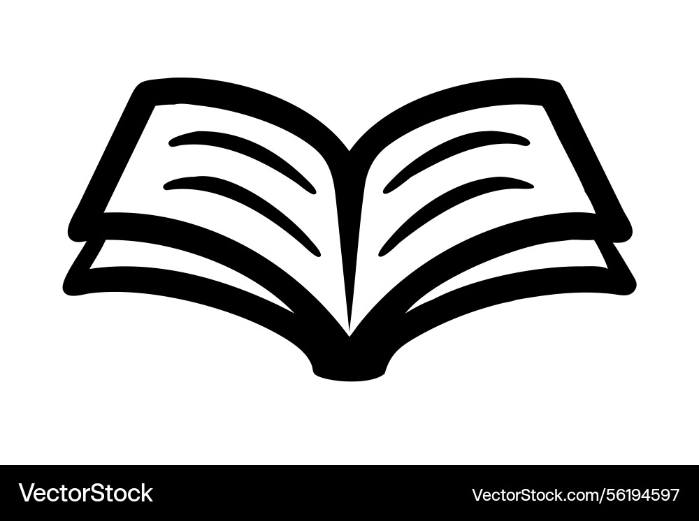 Minimal single line drawing of an open book Minimal single line drawing of an open book Vector Image