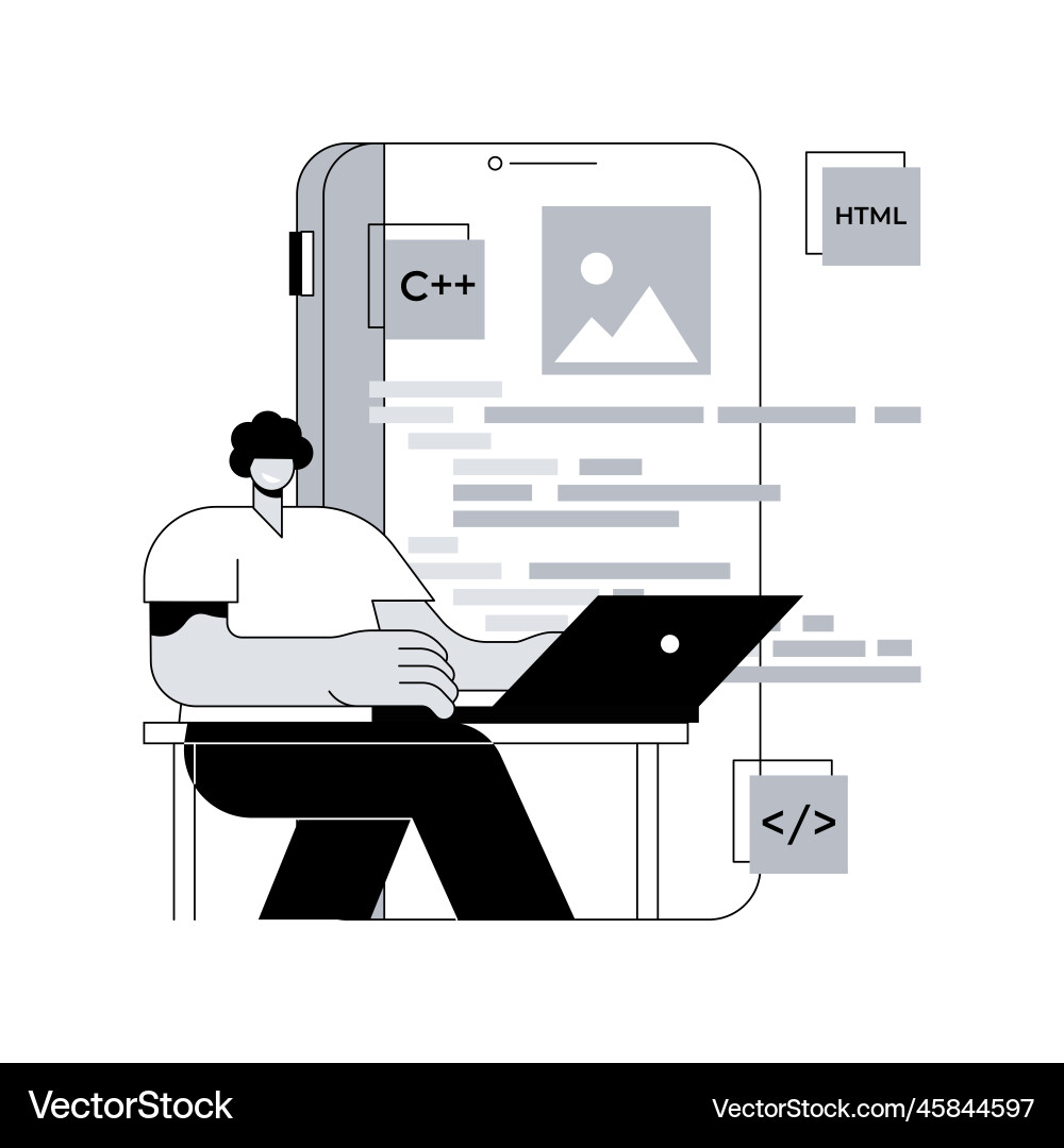 Mobile application development abstract concept Mobile application development abstract concept vector image