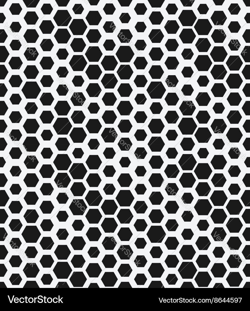 Monochrome Hexagonal Pattern vector image
