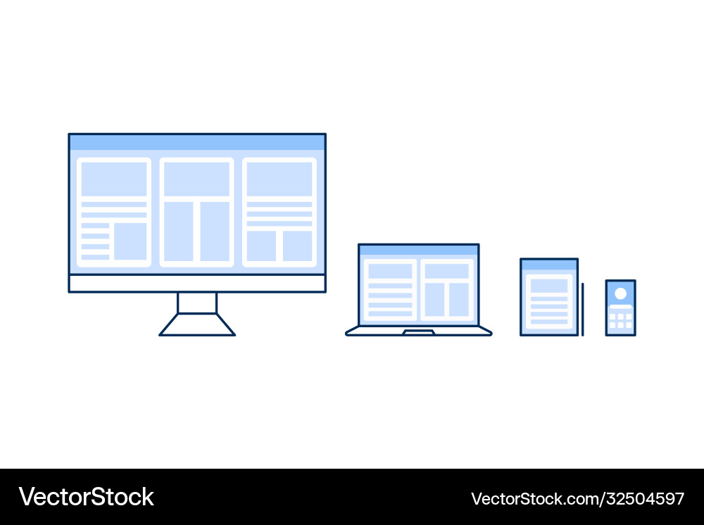 Responsive webdesign gadgets flat style Responsive webdesign gadgets flat style vector image