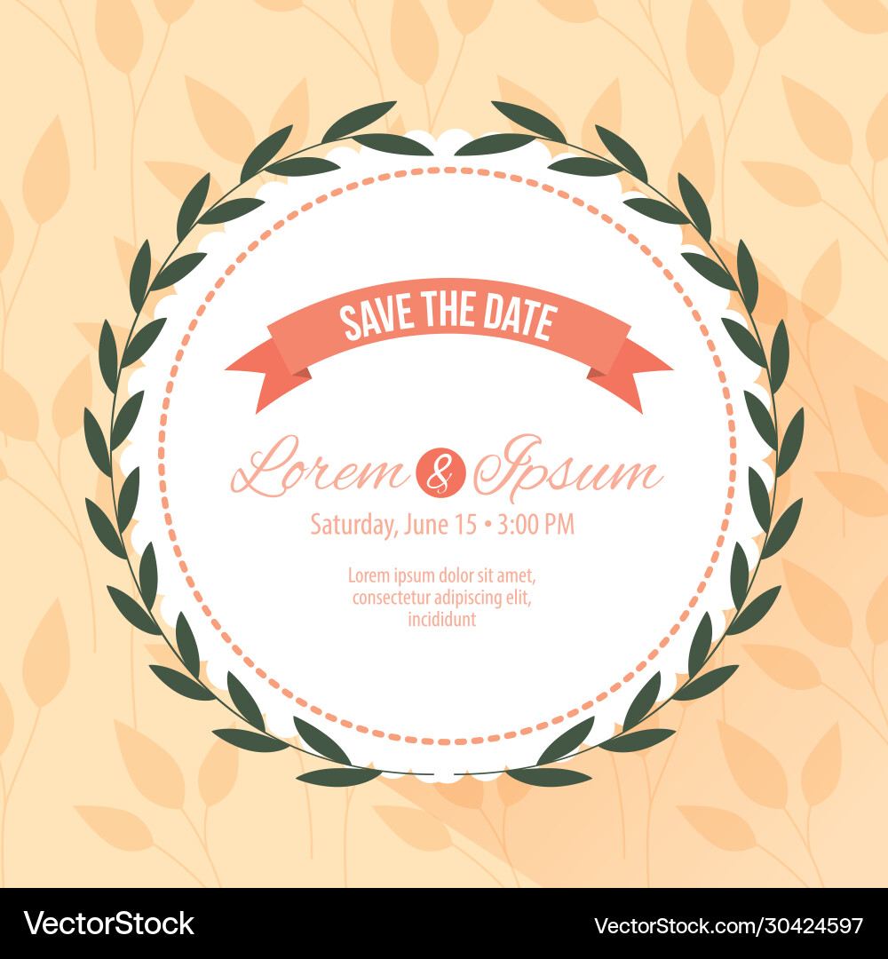 Save date circular frame vector image