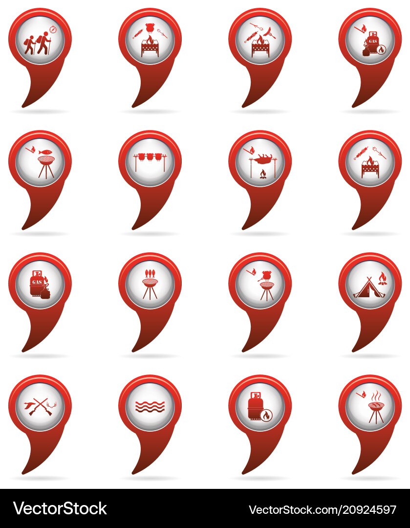 Set of tourism service map pointers vector image