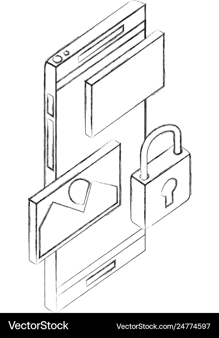 Smartphone security image video network data Vector Image