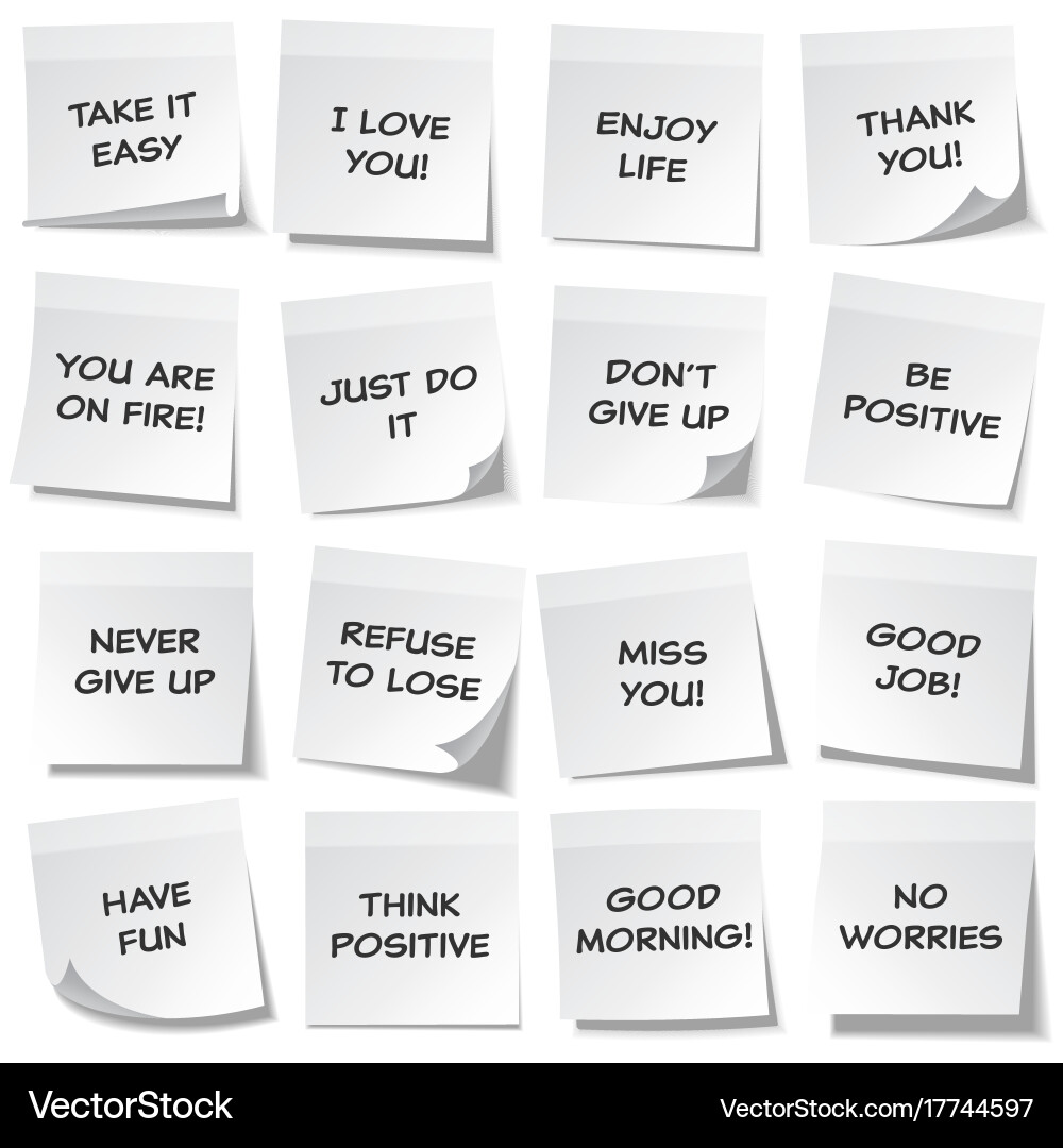Sticky note with text and shadow isolated vector image