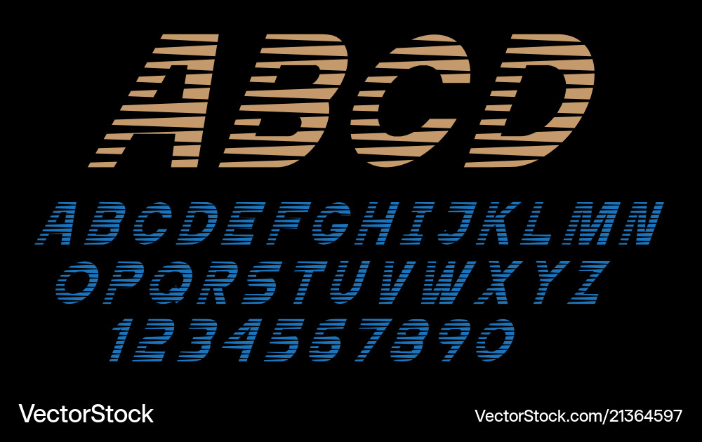 Stylish elegant font alphabet lettersnumbers Vector Image