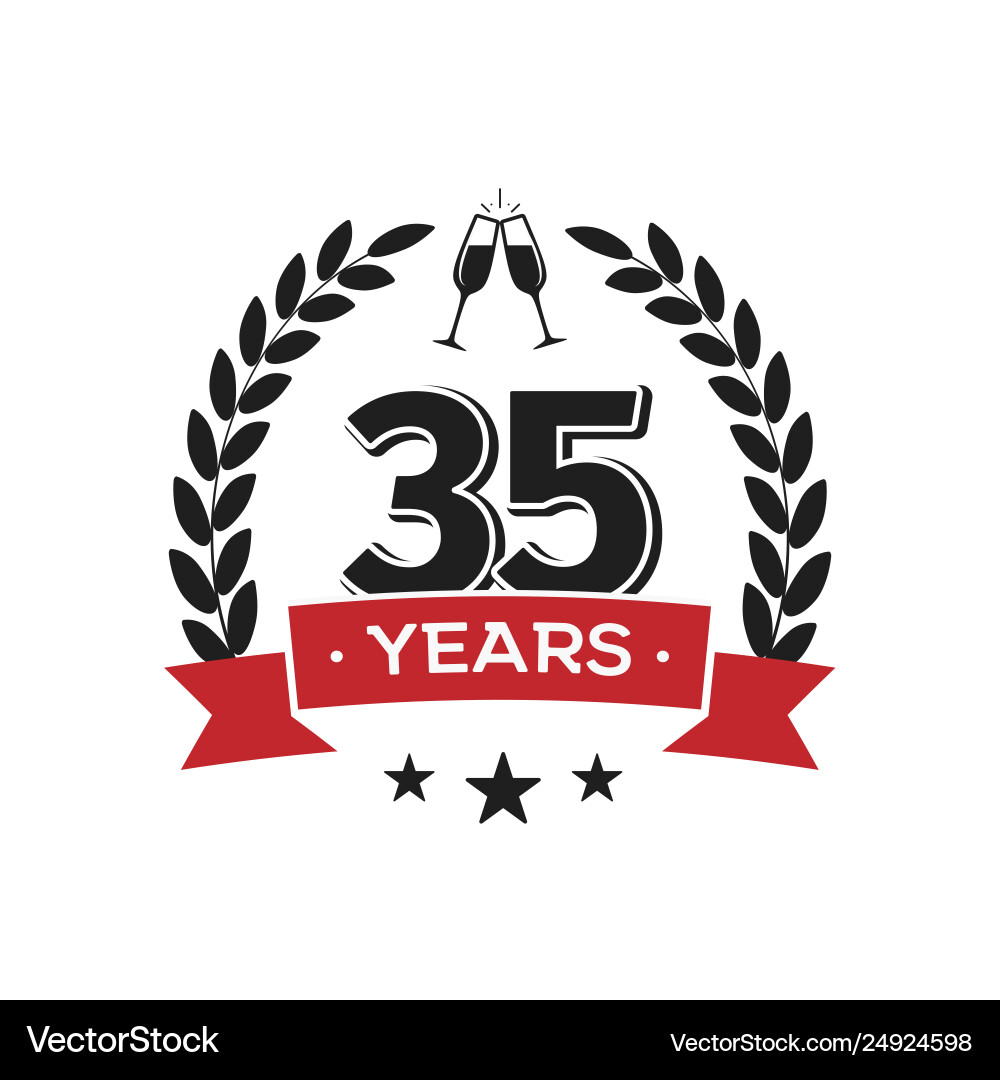 35th Birthday Retro Anniversary Logo vector image