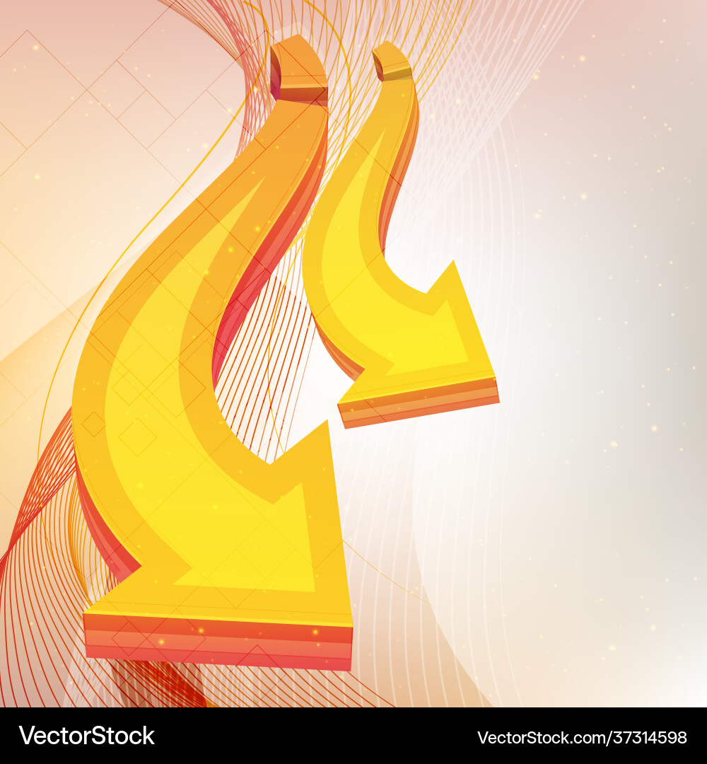3d arrows with waves abstract elements 3d arrows with waves abstract elements vector image