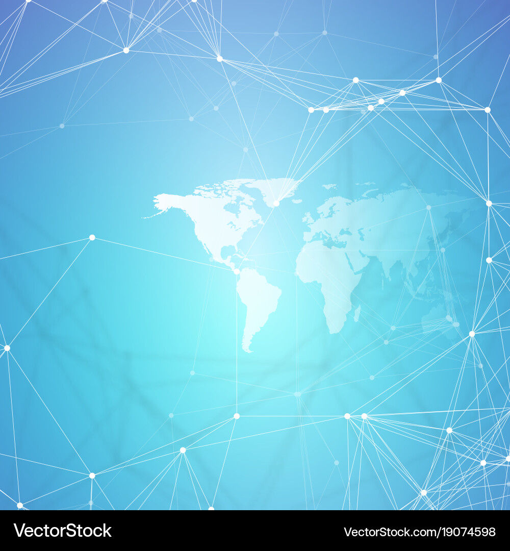 Abstract futuristic background with connecting Vector Image