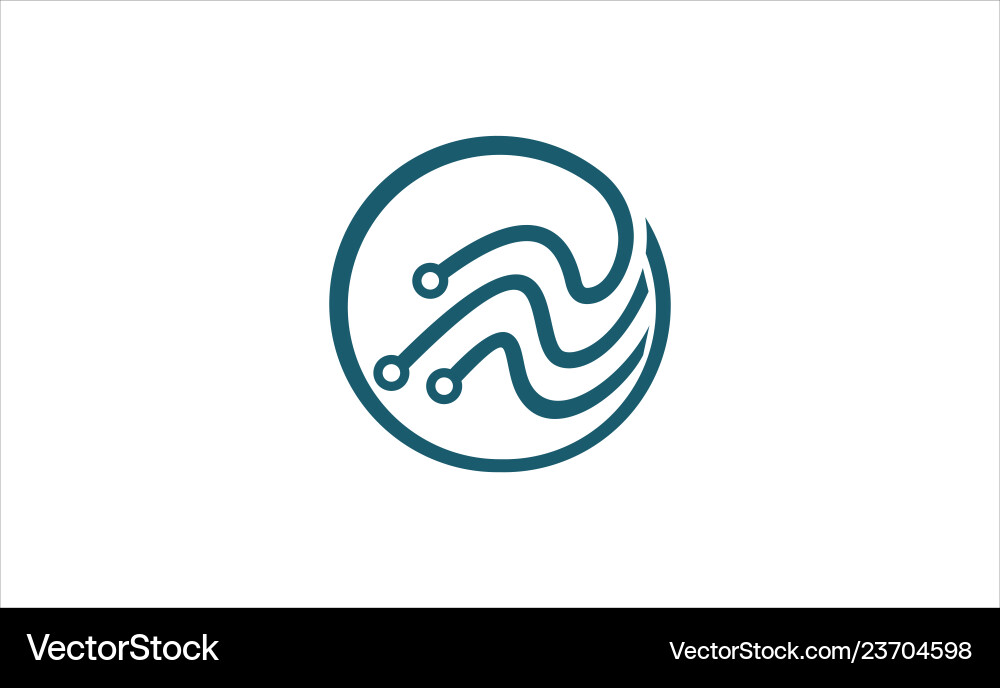 Circle network technology computer internet vector image