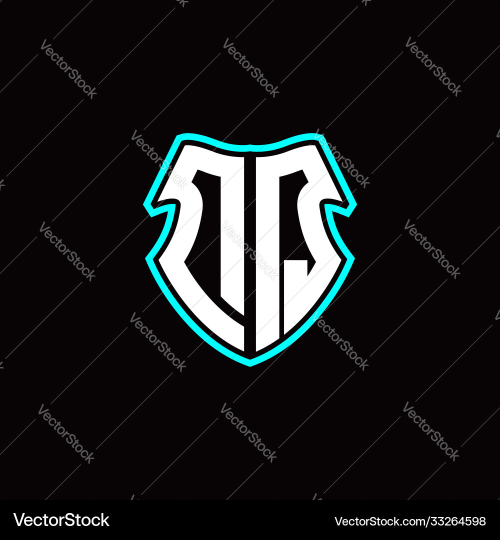 D q initial logo design with a shield shape D q initial logo design with a shield shape vector image