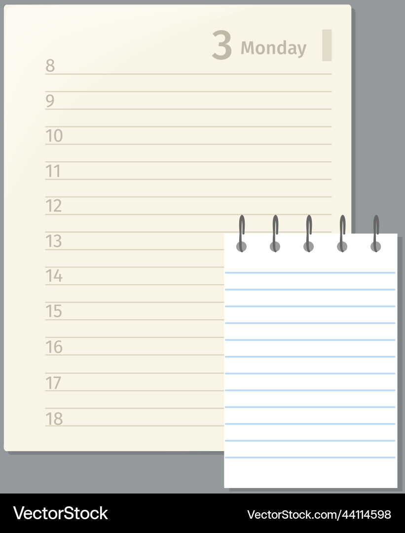 Daily planner page with date day of week and time Daily planner page with date day of week and time vector image