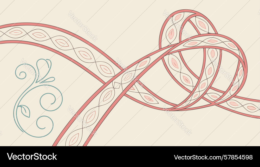 Elegant abstract winding ribbon loop art design Vector Image