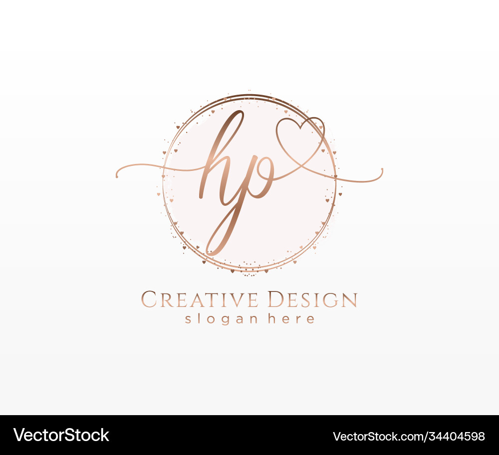 Elegant HP Initial Logo with Circle Template Vector Image