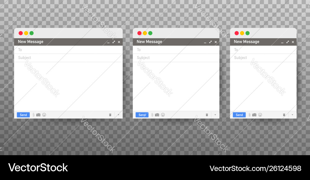 Email template blank e-mail browser window mail Email template blank e-mail browser window mail vector image