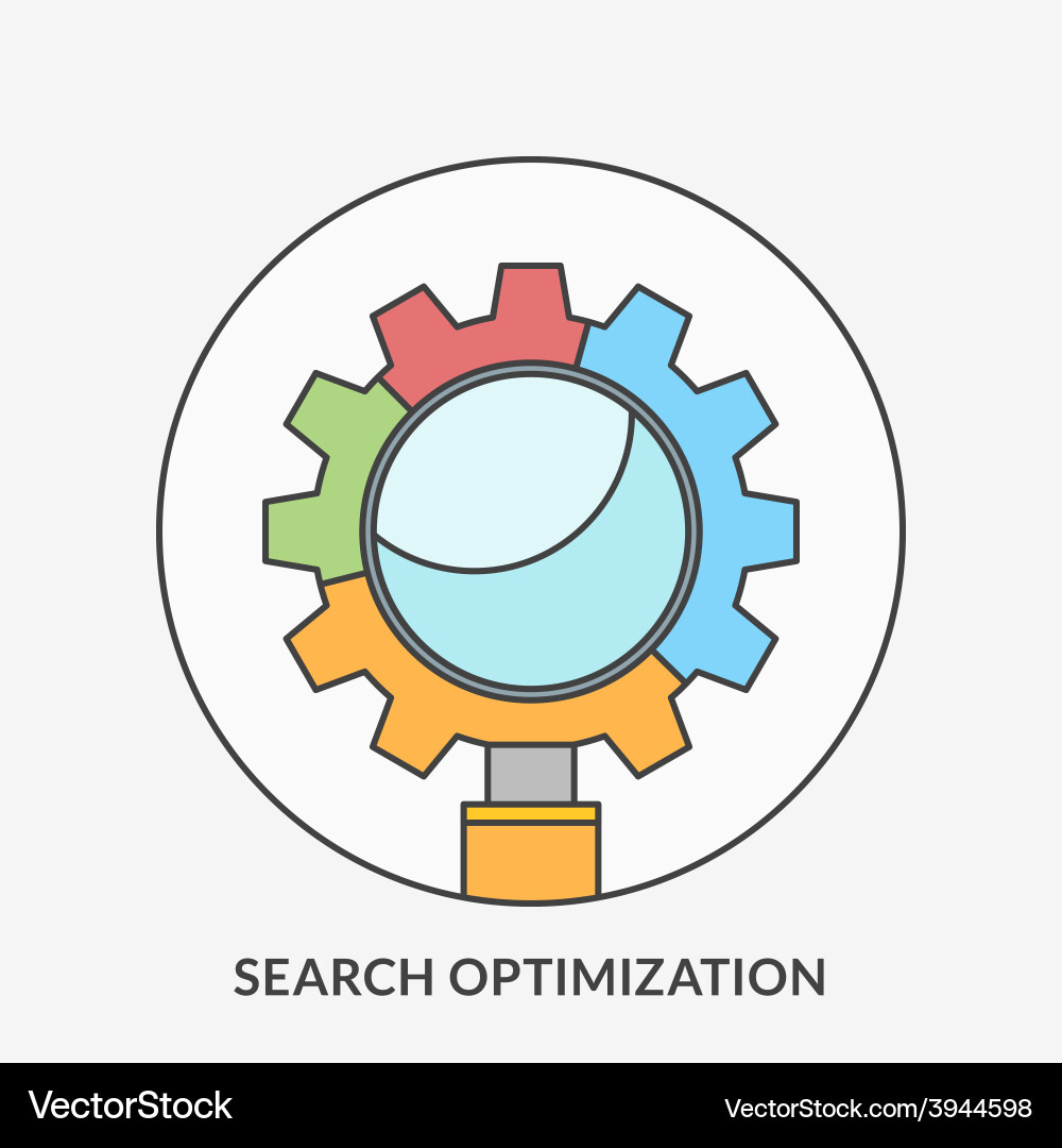Flat design concept for search optimization Vector Image