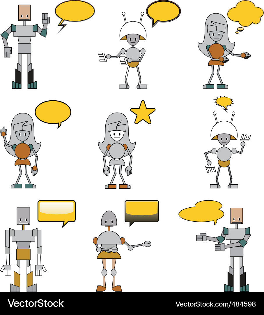 Funny robots Vector Image