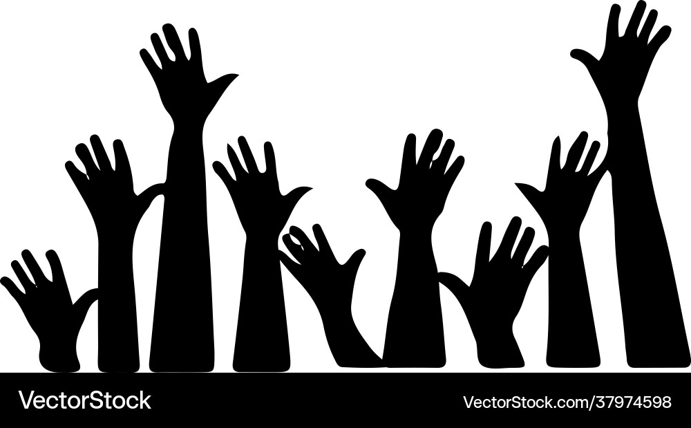 Hands up isolated on background vector image