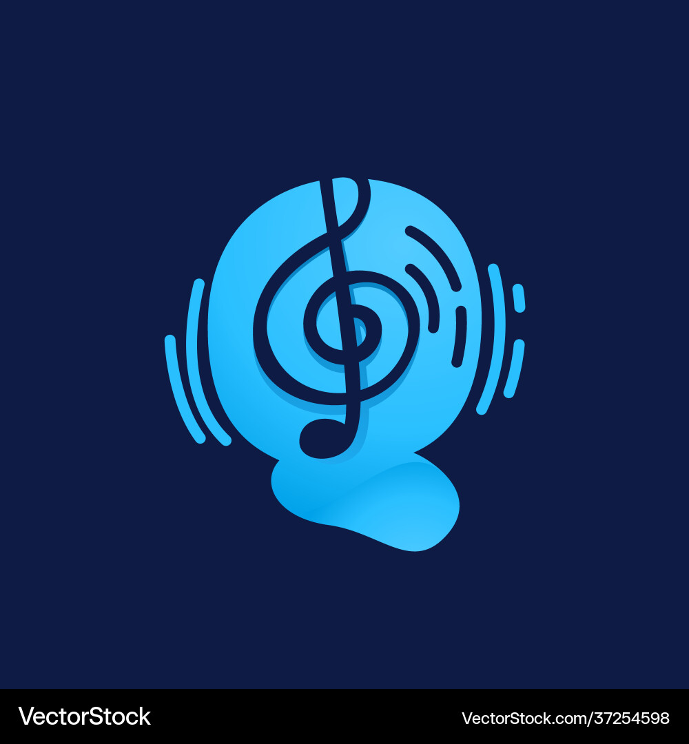 Letter q logo with musical note Letter q logo with musical note vector image