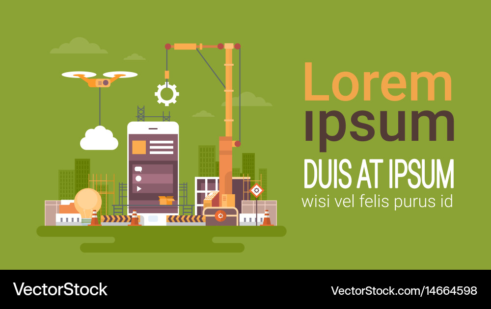 Mobile application web development cell smart vector image