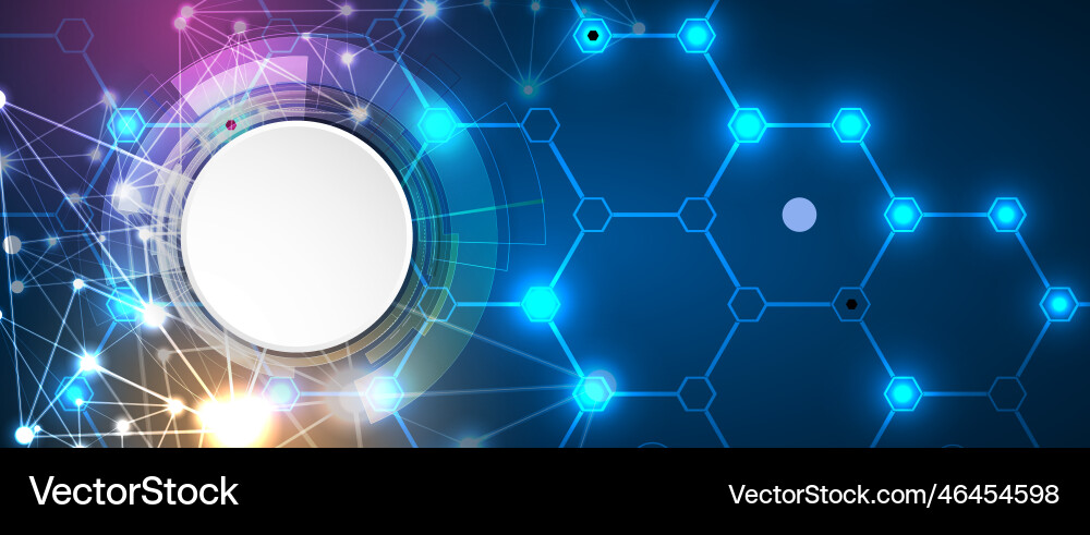 Neural network concept connected cells with links vector image