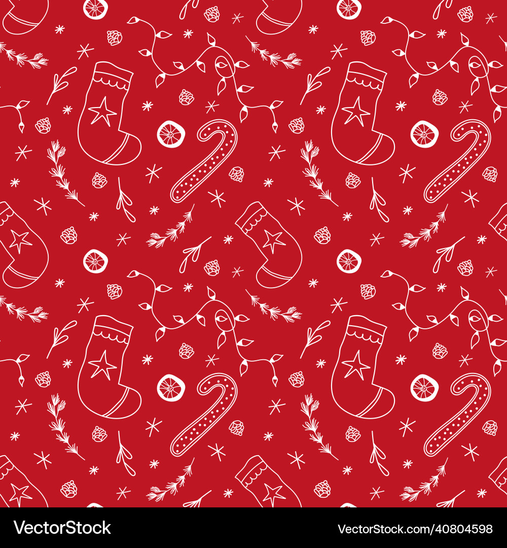 New year doodle seamless pattern Vector Image