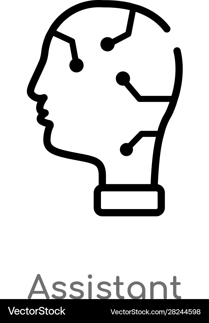 Outline assistant icon isolated black simple line Outline assistant icon isolated black simple line vector image