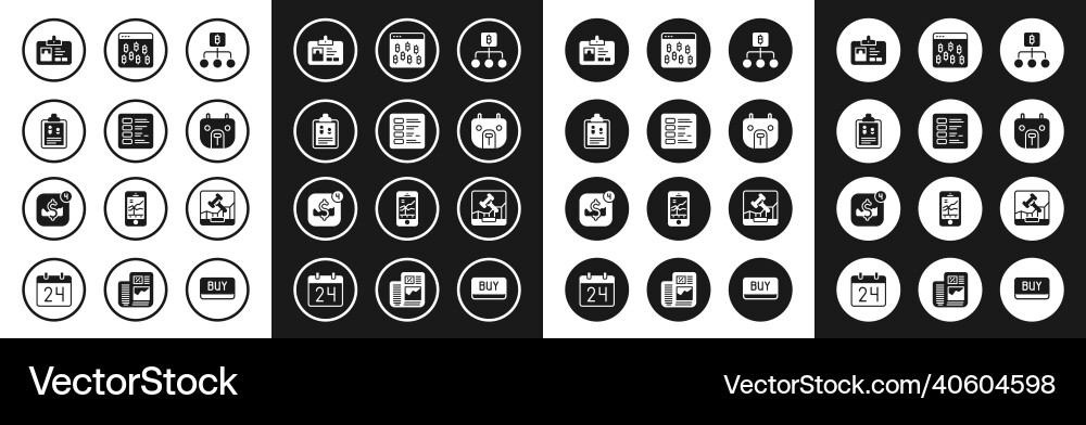 Set blockchain technology bitcoin business Vector Image