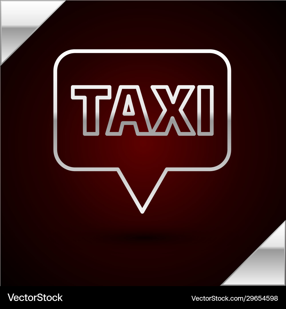 Silver line map pointer with taxi icon isolated Silver line map pointer with taxi icon isolated vector image