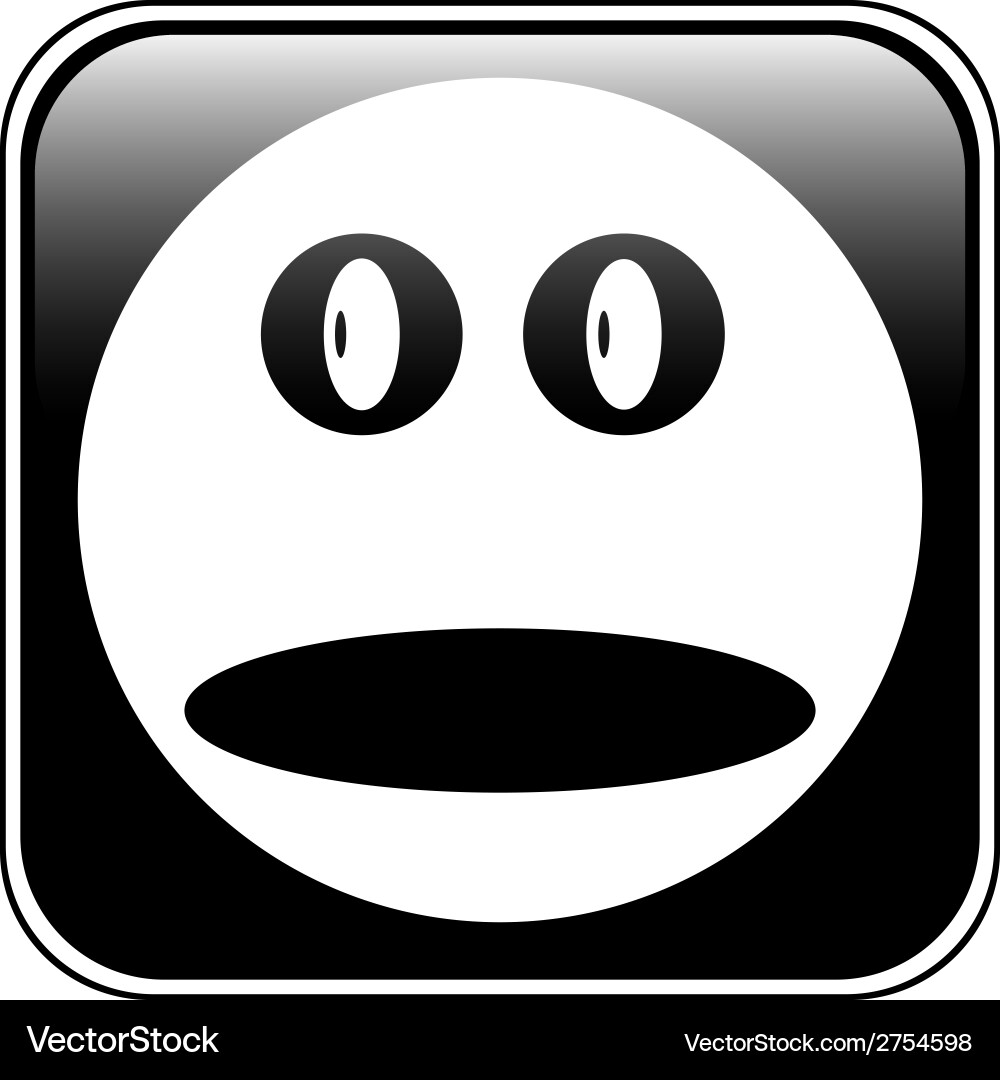 Smile face button vector image