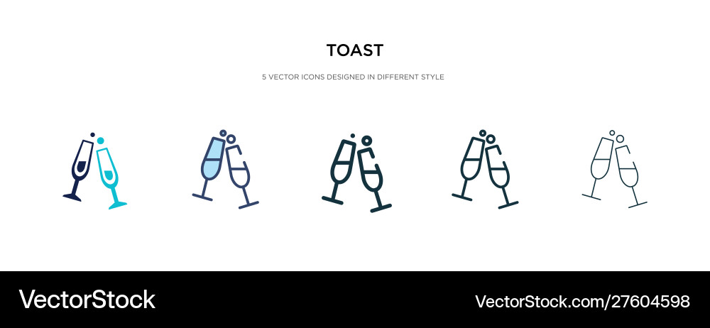 Toast icon in different style two colored Vector Image
